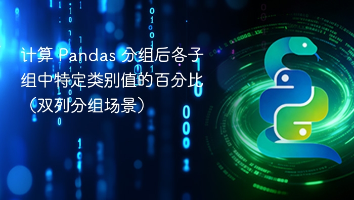 计算 Pandas 分组后各子组中特定类别值的百分比（双列分组场景）
