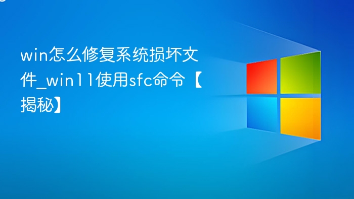 win怎么修复系统损坏文件_win11使用sfc命令【揭秘】