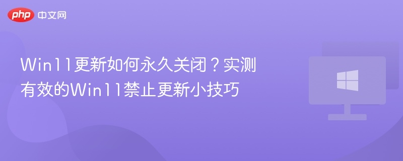 Win11更新如何永久关闭?实测有效的Win11禁止更新小技巧