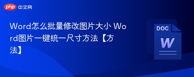 Word怎么批量修改图片大小 Word图片一键统一尺寸方法【方法】