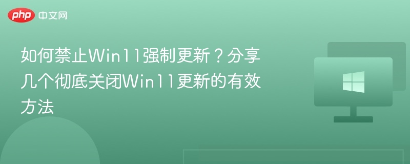 如何禁止Win11强制更新？分享几个彻底关闭Win11更新的有效方法