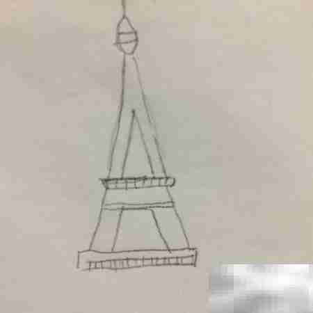 巴黎铁塔简笔画教程