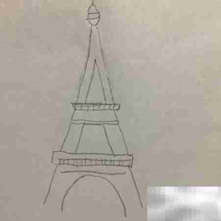 巴黎铁塔简笔画教程