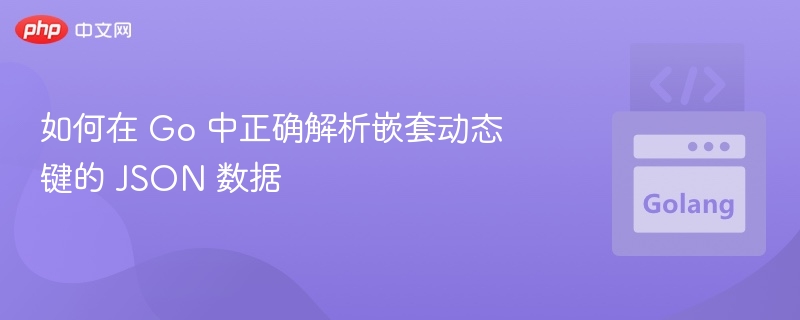 如何在 Go 中正确解析嵌套动态键的 JSON 数据
