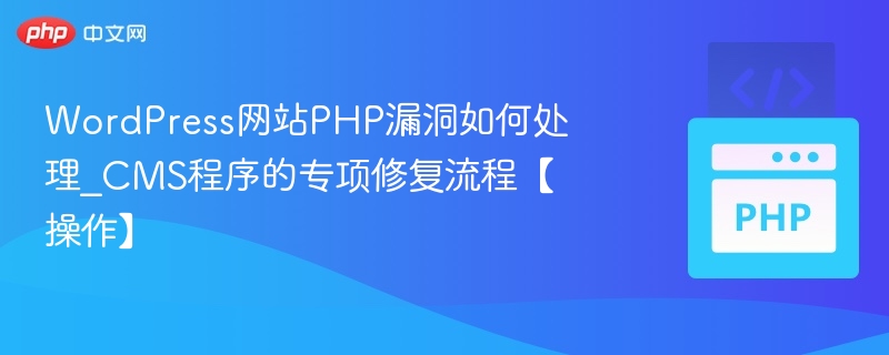 WordPress网站PHP漏洞如何处理_CMS程序的专项修复流程【操作】