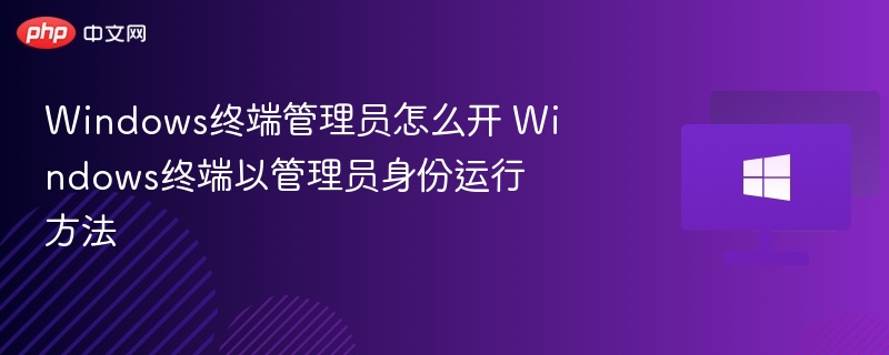 Windows终端管理员怎么开 Windows终端以管理员身份运行方法