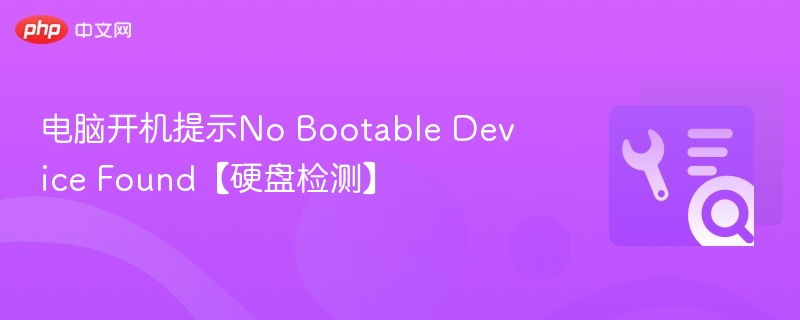 电脑开机提示No Bootable Device Found【硬盘检测】