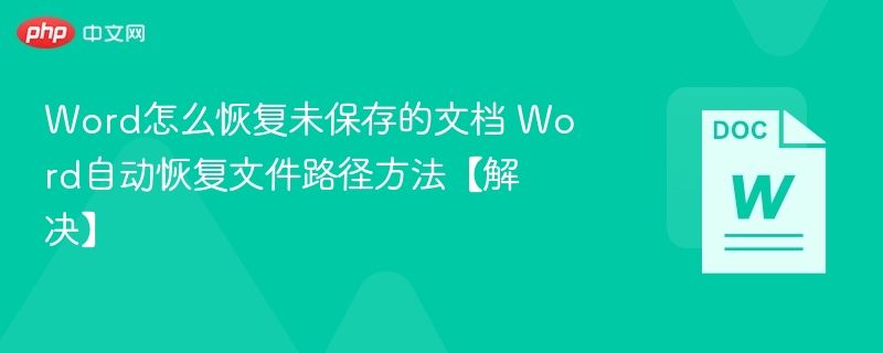 Word怎么恢复未保存的文档 Word自动恢复文件路径方法【解决】