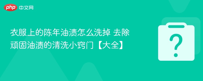 衣服上的陈年油渍怎么洗掉 去除顽固油渍的清洗小窍门【大全】