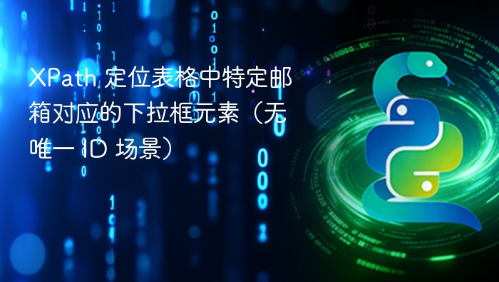 XPath 定位表格中特定邮箱对应的下拉框元素（无唯一 ID 场景）
