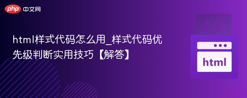 html样式代码怎么用_样式代码优先级判断实用技巧【解答】