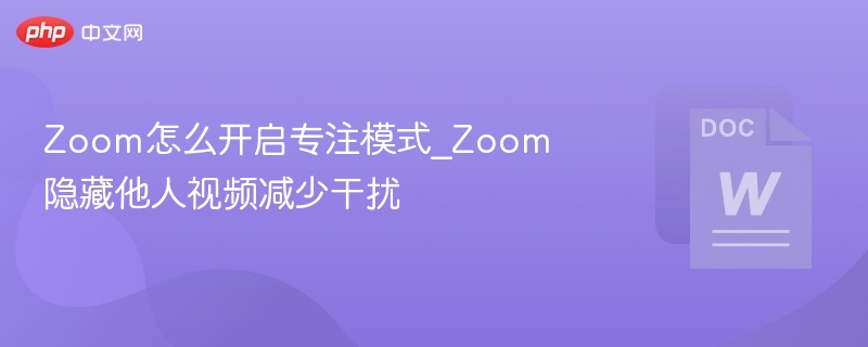 Zoom怎么开启专注模式_Zoom隐藏他人视频减少干扰