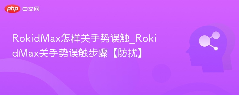 RokidMax怎样关手势误触_RokidMax关手势误触步骤【防扰】