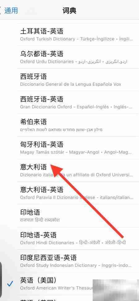 iPhone新增意大利语词典