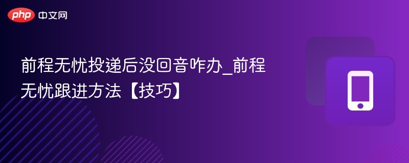 前程无忧投递后没回音咋办_前程无忧跟进方法【技巧】