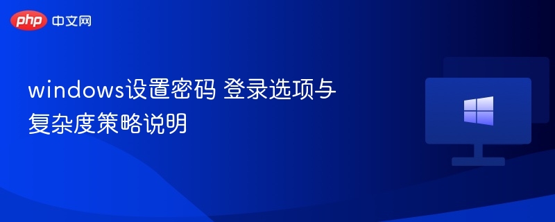 windows设置密码 登录选项与复杂度策略说明