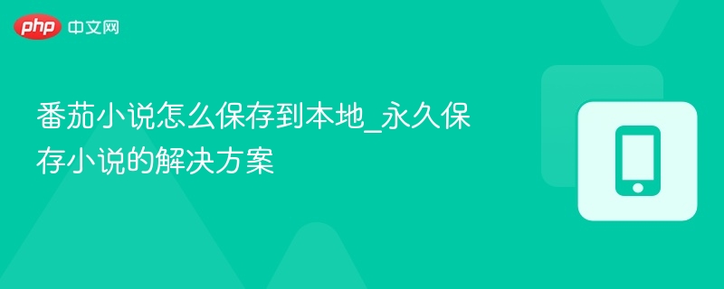 番茄小说怎么保存到本地_永久保存小说的解决方案