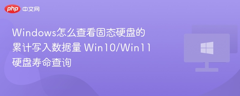 Windows怎么查看固态硬盘的累计写入数据量 Win10/Win11硬盘寿命查询