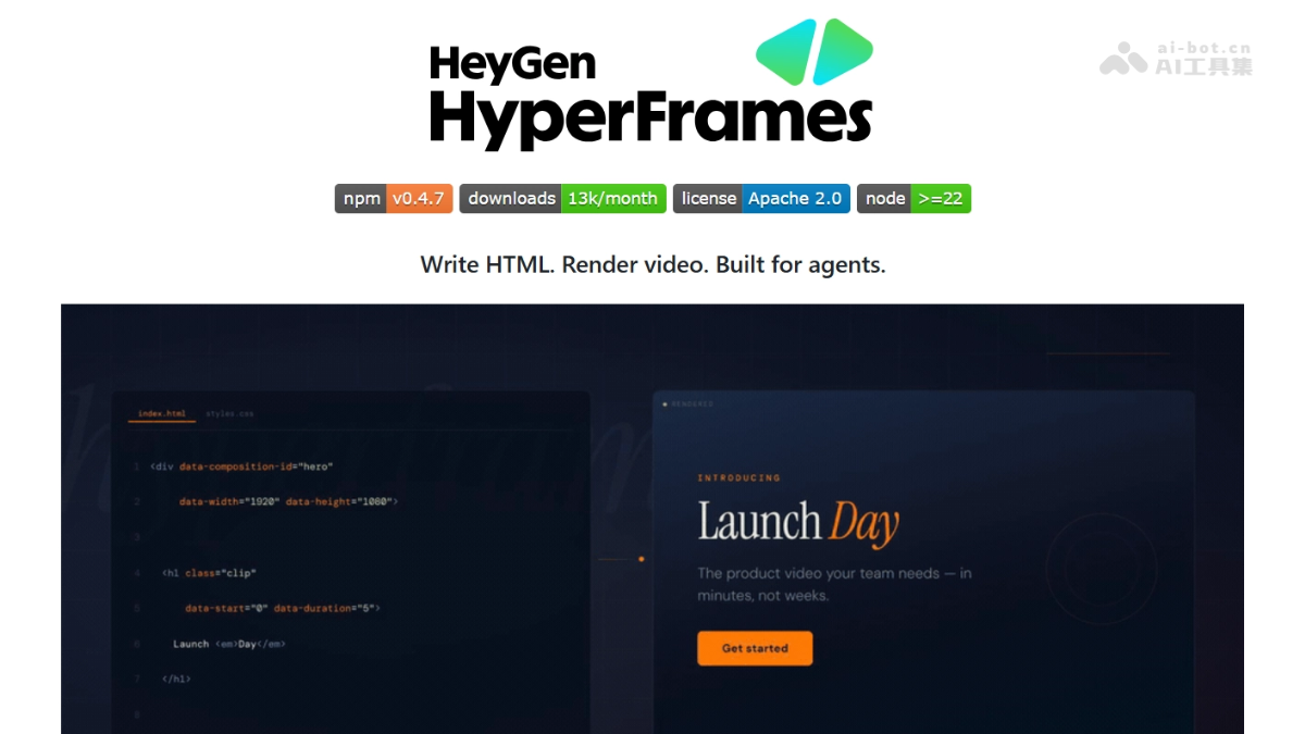 HyperFrames— HeyGen开源的AI原生视频渲染框架