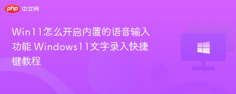 Win11怎么开启内置的语音输入功能 Windows11文字录入快捷键教程