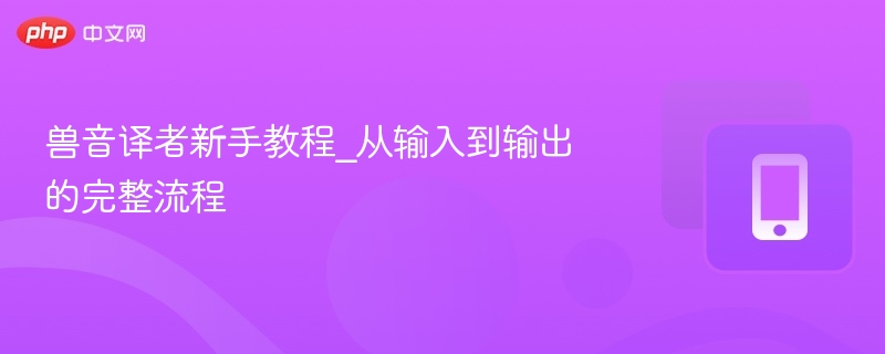 兽音译者新手教程_从输入到输出的完整流程
