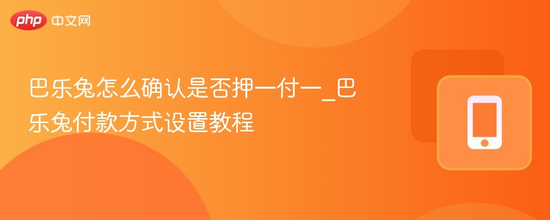 巴乐兔怎么确认是否押一付一_巴乐兔付款方式设置教程