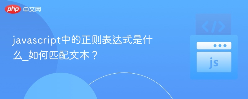 javascript中的正则表达式是什么_如何匹配文本？