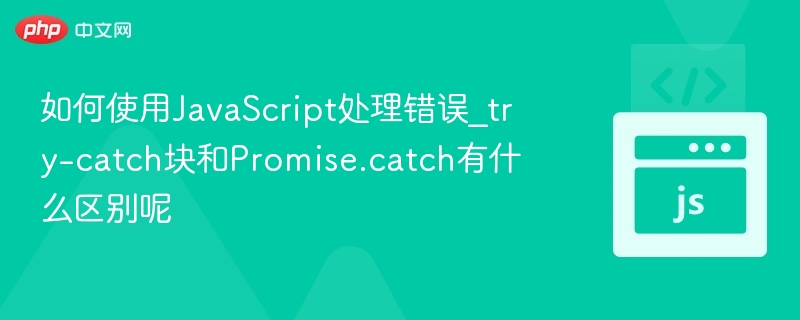 如何使用JavaScript处理错误_try-catch块和Promise.catch有什么区别呢