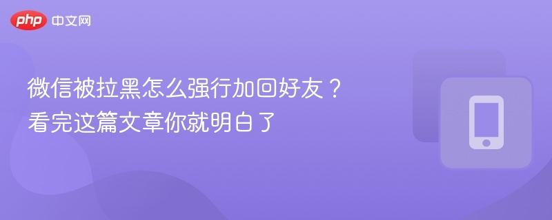 微信被拉黑怎么强行加回好友?看完这篇文章你就明白了