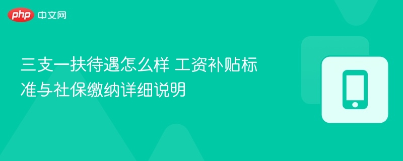 三支一扶待遇怎么样 工资补贴标准与社保缴纳详细说明