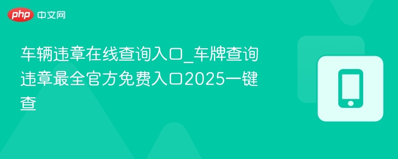 车辆违章在线查询入口_车牌查询违章最全官方免费入口2025一键查