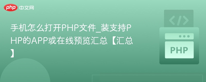 手机怎么打开PHP文件_装支持PHP的APP或在线预览汇总【汇总】