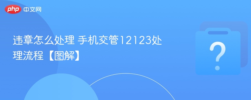 违章怎么处理 手机交管12123处理流程【图解】