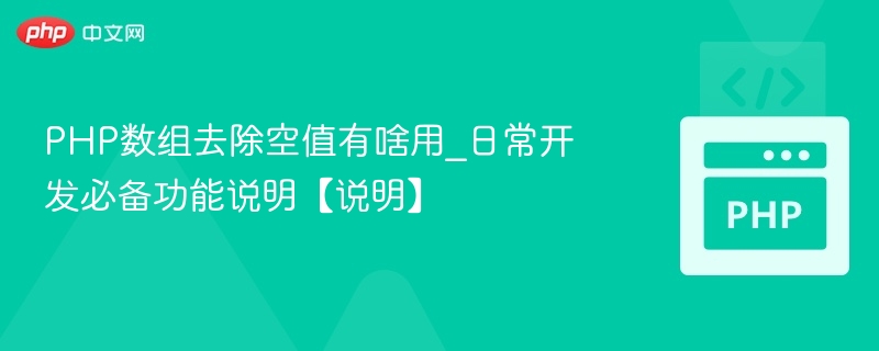 PHP数组去除空值有啥用_日常开发必备功能说明【说明】