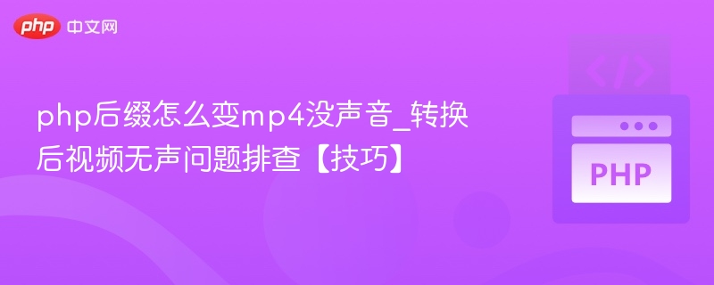 php后缀怎么变mp4没声音_转换后视频无声问题排查【技巧】