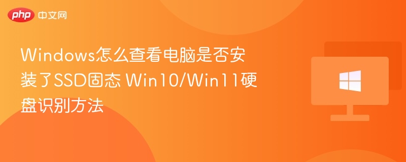 Windows怎么查看电脑是否安装了SSD固态 Win10/Win11硬盘识别方法