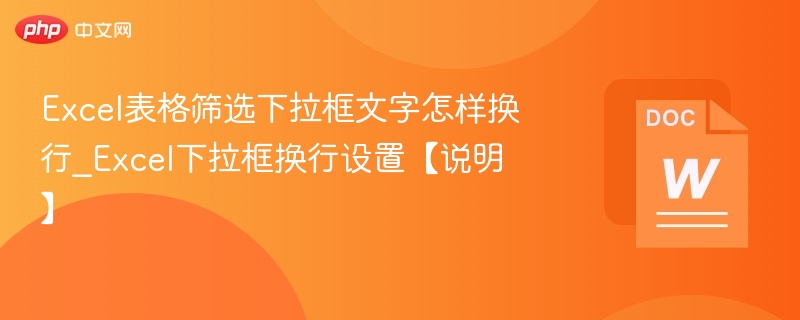 Excel表格筛选下拉框文字怎样换行_Excel下拉框换行设置【说明】