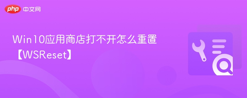 Win10应用商店打不开怎么重置【WSReset】