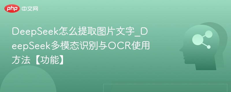 DeepSeek怎么提取图片文字_DeepSeek多模态识别与OCR使用方法【功能】