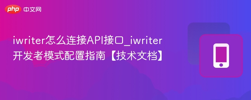 iwriter怎么连接API接口_iwriter开发者模式配置指南【技术文档】