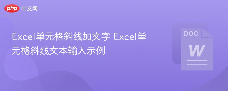 Excel单元格斜线加文字 Excel单元格斜线文本输入示例