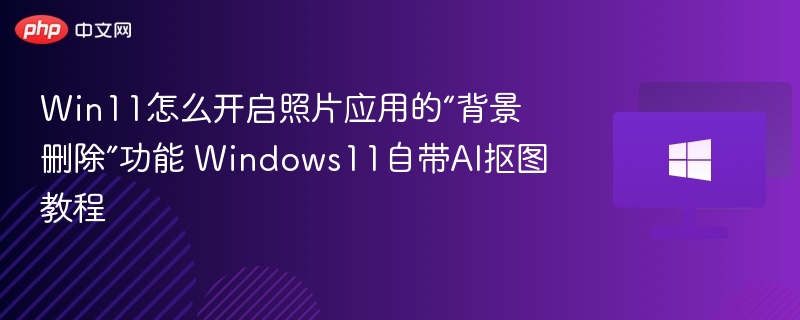 Win11怎么开启照片应用的“背景删除”功能 Windows11自带AI抠图教程