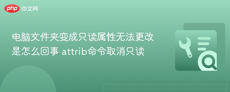 电脑文件夹变成只读属性无法更改是怎么回事 attrib命令取消只读