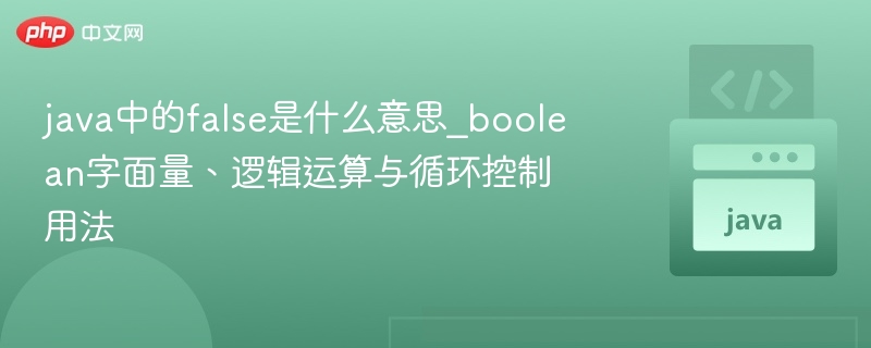 java中的false是什么意思_boolean字面量、逻辑运算与循环控制用法