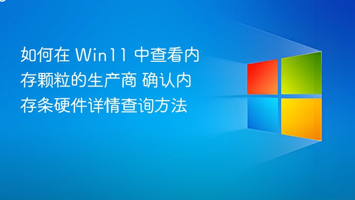 如何在 Win11 中查看内存颗粒的生产商 确认内存条硬件详情查询方法