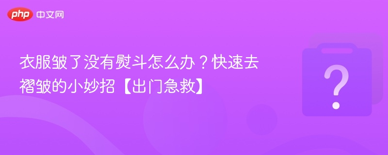 衣服皱了没有熨斗怎么办?快速去褶皱的小妙招【出门急救】