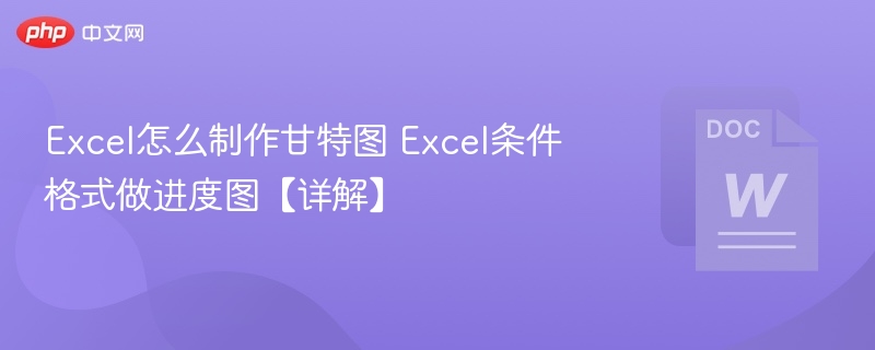 Excel怎么制作甘特图 Excel条件格式做进度图【详解】