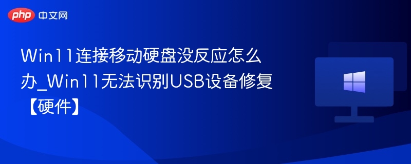 Win11连接移动硬盘没反应怎么办_Win11无法识别USB设备修复【硬件】