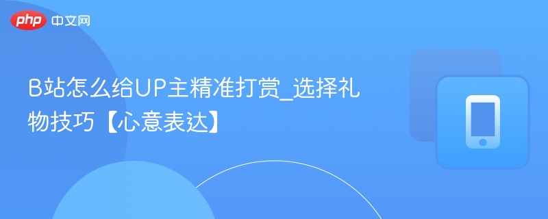 B站怎么给UP主精准打赏_选择礼物技巧【心意表达】