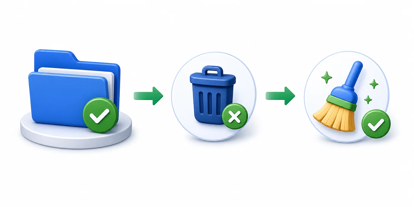 Git worktree 查看删除和清理流程示意图